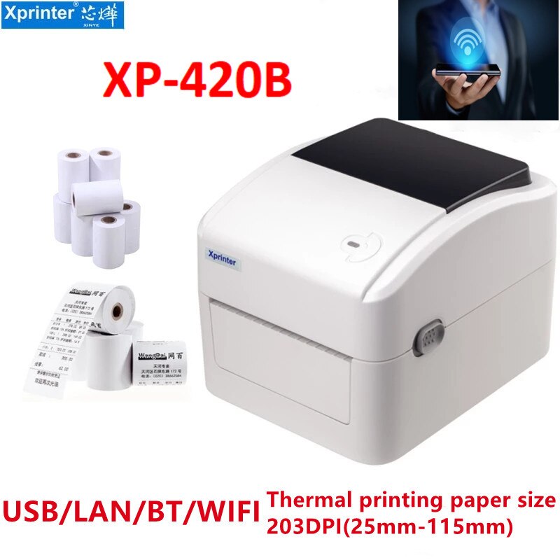 Xprinter 420B 25mm  115mm ũž ڵ μ ʺ м  USB LAN BT WIFI 4 ġ 152 mm/s   , ,    